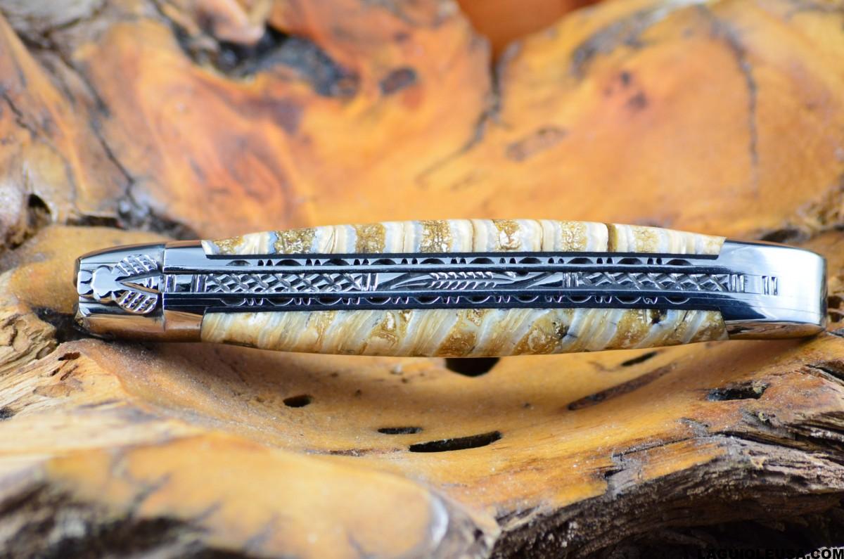 Laguiole Forged Steak Knives Fossilized Woolly Mammoth Tooth - Set of 6 - Jupiter