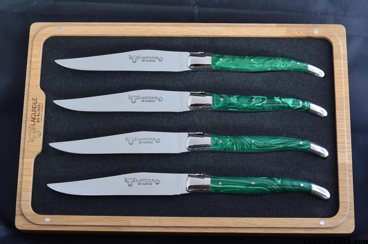 Set of 6 Laguiole en Aubrac Steak Knives Turquoise Stone