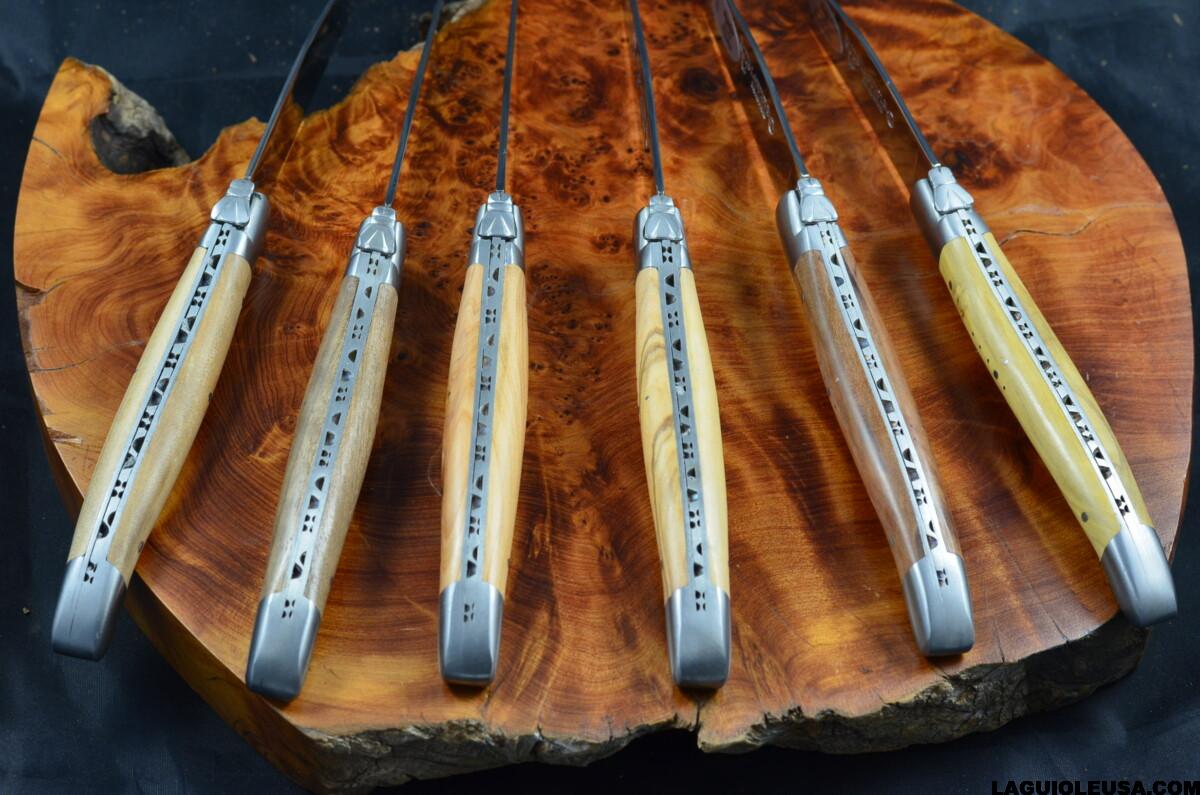 Laguiole en Aubrac Handcrafted Plated 6-Piece Steak Knife Set With Mix –  LaguioleEnAubracShop