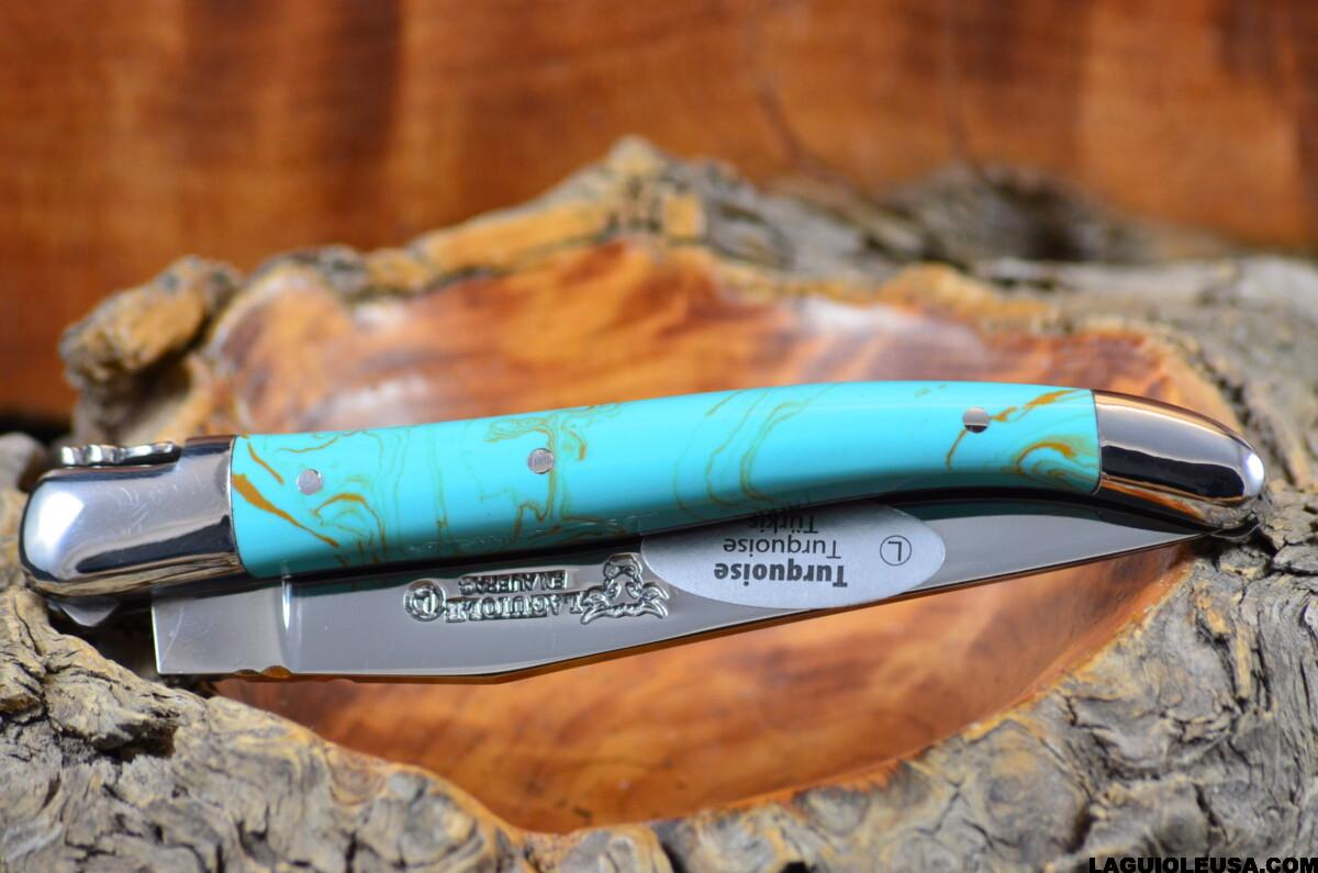 Set of 6 Laguiole en Aubrac Steak Knives Turquoise Stone