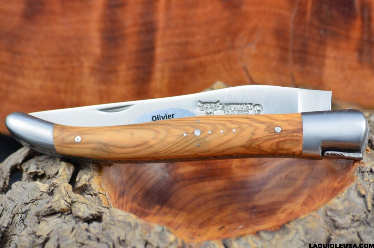Olive Wood Handle, Double-plate, Laguiole en Aubrac Folding knife 