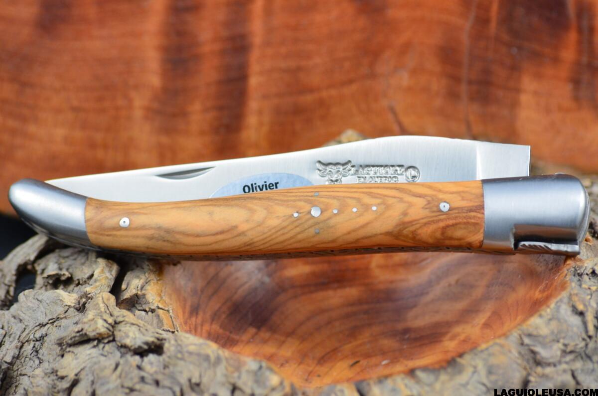 Olive Wood Handle, Double-plate, Laguiole en Aubrac Folding knife 