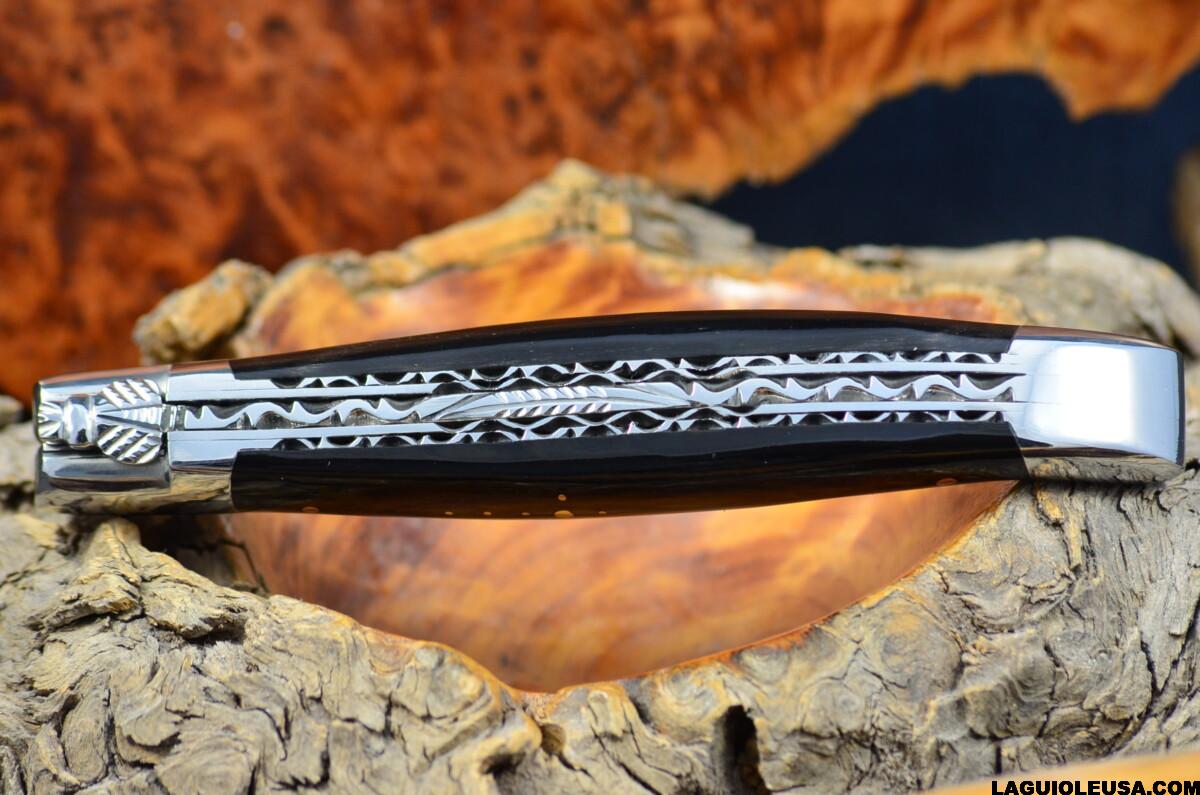 Water Buffalo Horn Handle, Double-plate, Laguiole en Aubrac Folding knife