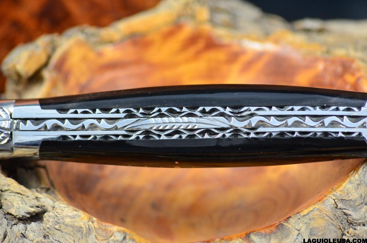 Water Buffalo Horn Handle, Double-plate, Laguiole en Aubrac Folding knife - Image 7