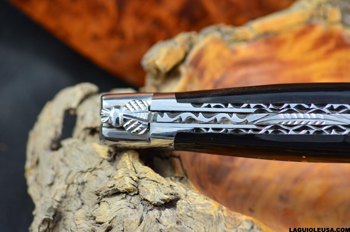 Water Buffalo Horn Handle, Double-plate, Laguiole en Aubrac Folding knife - Image 6