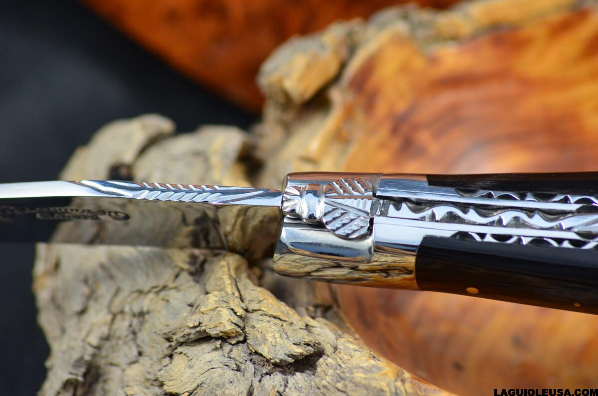 Water Buffalo Horn Handle, Double-plate, Laguiole en Aubrac Folding knife - Image 8