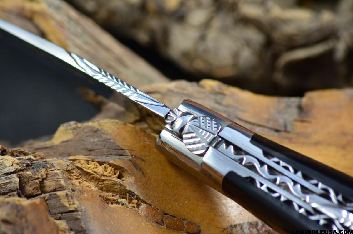 Water Buffalo Horn Handle, Double-plate, Laguiole en Aubrac Folding knife - Image 9
