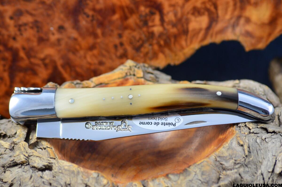 African Zebu Horn Handle, Double-plate, Laguiole en Aubrac Folding knife - Image 2