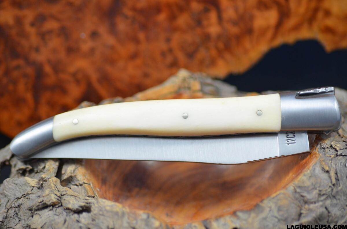 Wild Boar Bone Handle, Double-plate, Laguiole en Aubrac Folding knife - Image 4
