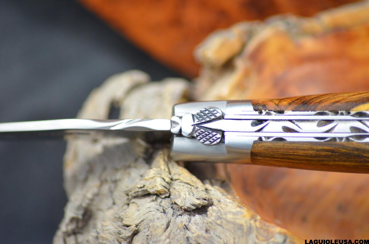 Pistachio Wood Handle, Double-plate, Laguiole en Aubrac Folding knife - Image 5