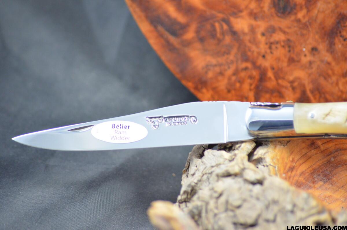 Ram Horn (Crust) Handle, Double-plate, Laguiole en Aubrac Folding knife - Image 12