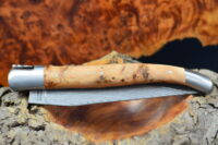 Juniper Wood Handle, Double-plate, Japanese Damascus Blade Laguiole en Aubrac Folding knife