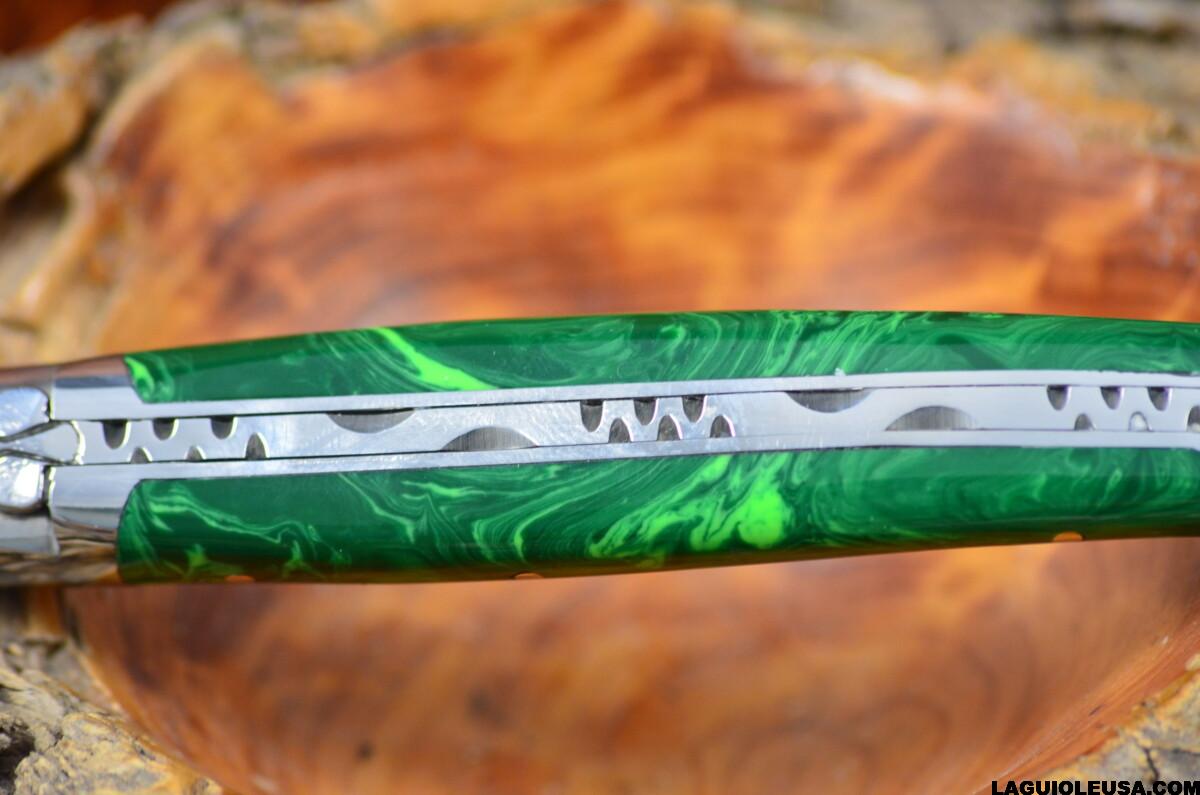 Malachite Stone Handle, Single-plate, Laguiole en Aubrac Folding knife - Image 8