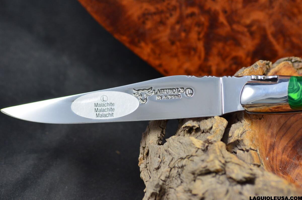 Malachite Stone Handle, Single-plate, Laguiole en Aubrac Folding knife - Image 9