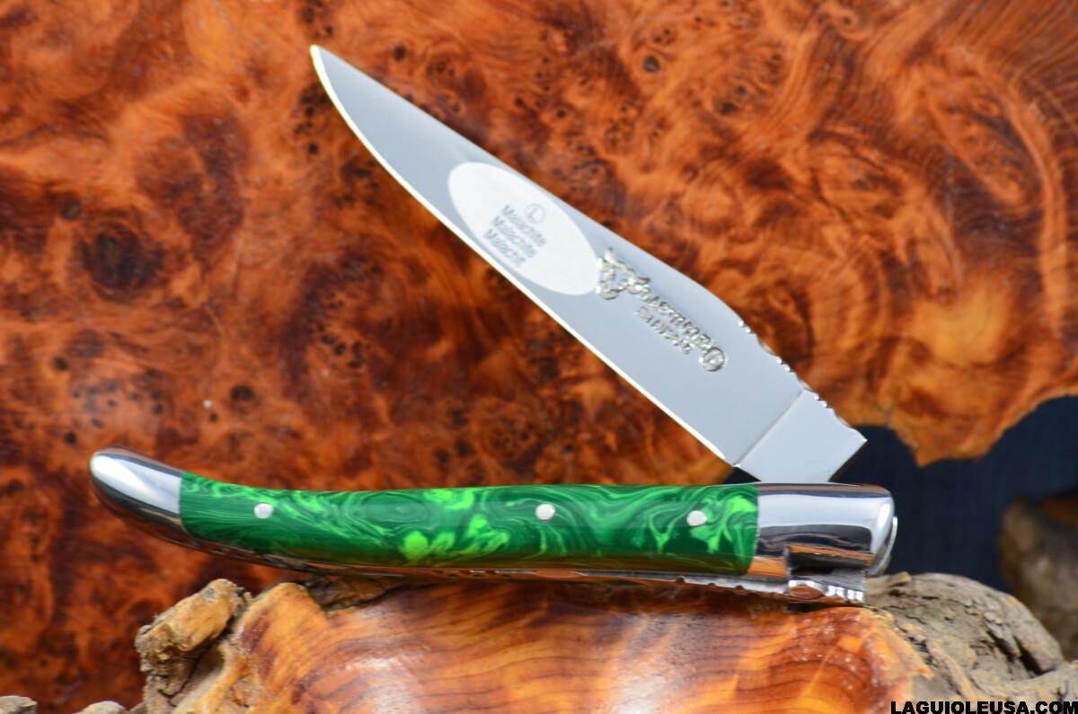 Malachite Stone Handle, Single-plate, Laguiole en Aubrac Folding knife - Image 10