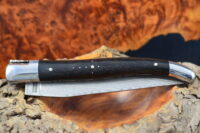 African Ebony Wood Handle, Double-plate, Japanese Damascus Blade Laguiole en Aubrac Folding knife