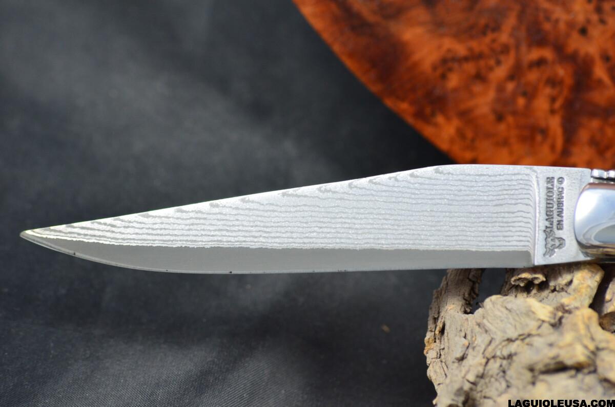 African Ebony Wood Handle, Double-plate, Japanese Damascus Blade Laguiole en Aubrac Folding knife - Image 6