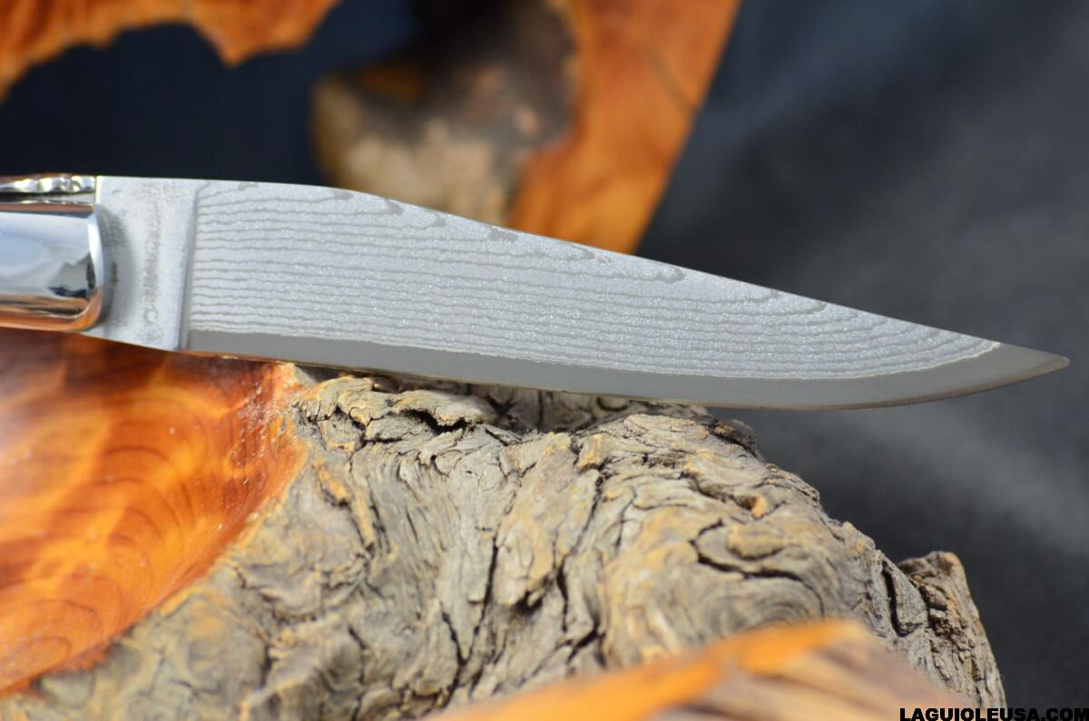 African Ebony Wood Handle, Double-plate, Japanese Damascus Blade Laguiole en Aubrac Folding knife - Image 8