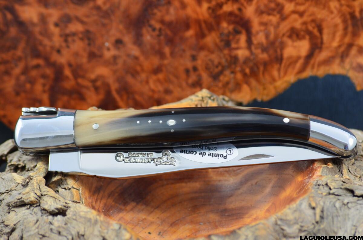 African Zebu Horn Handle, Single-plate, Laguiole en Aubrac Folding knife