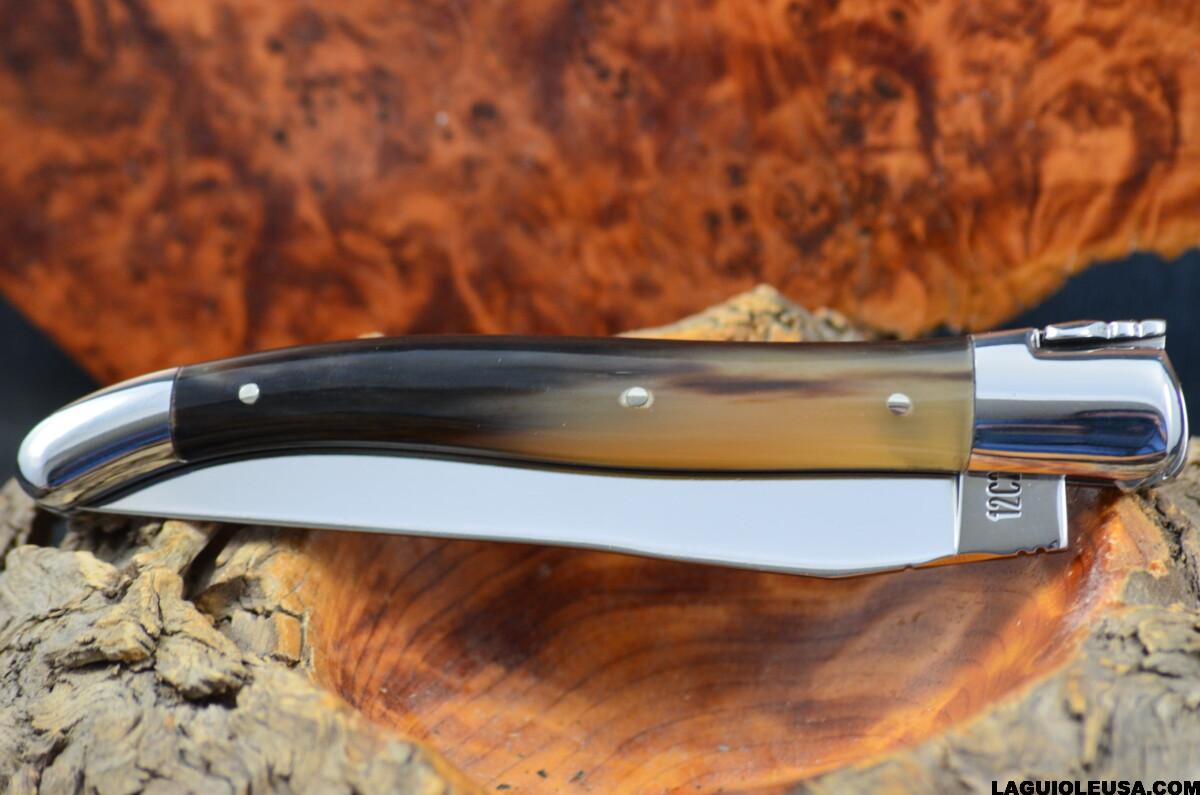 African Zebu Horn Handle, Single-plate, Laguiole en Aubrac Folding knife - Image 4