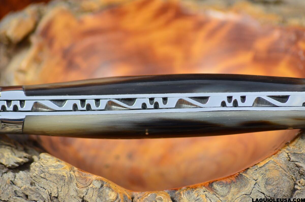 African Zebu Horn Handle, Single-plate, Laguiole en Aubrac Folding knife - Image 7