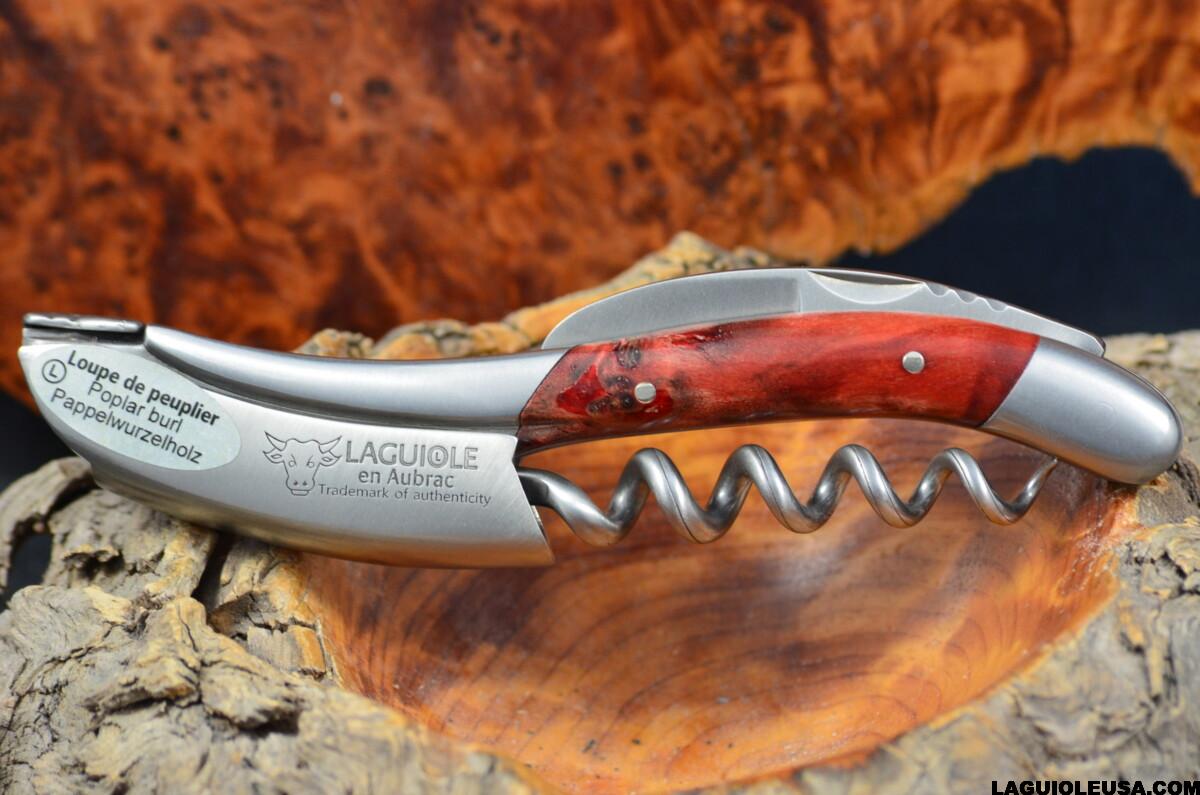 Red -Tinted Poplar Burl handle Wine-opener