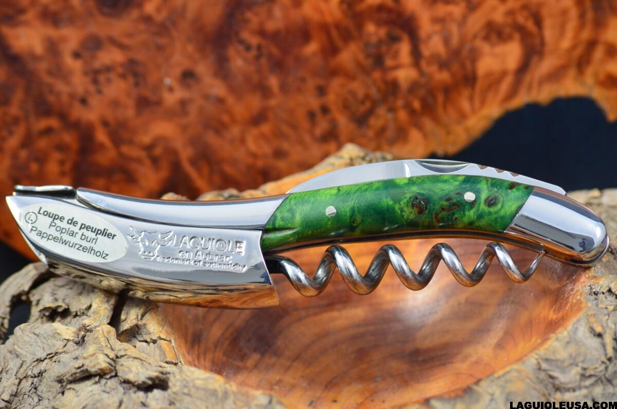 Green -Tinted Poplar burl handle Wine-opener