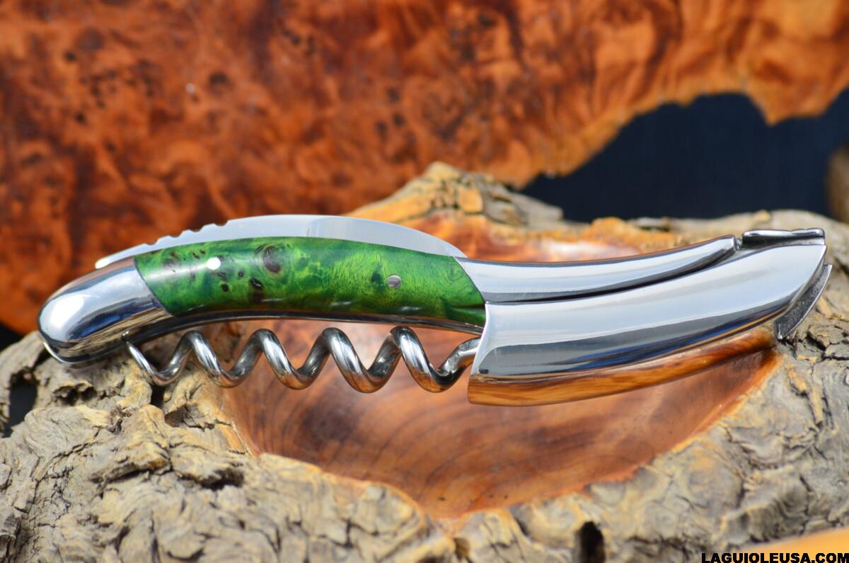 Green -Tinted Poplar burl handle Wine-opener - Image 2