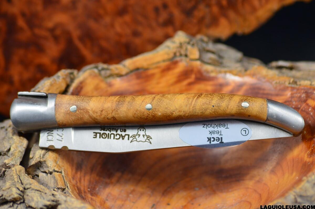 Teak Wood Handle, Single-plate, Laguiole en Aubrac Folding knife