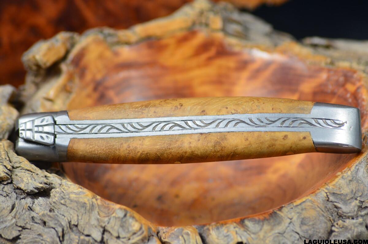 Teak Wood Handle, Single-plate, Laguiole en Aubrac Folding knife - Image 2