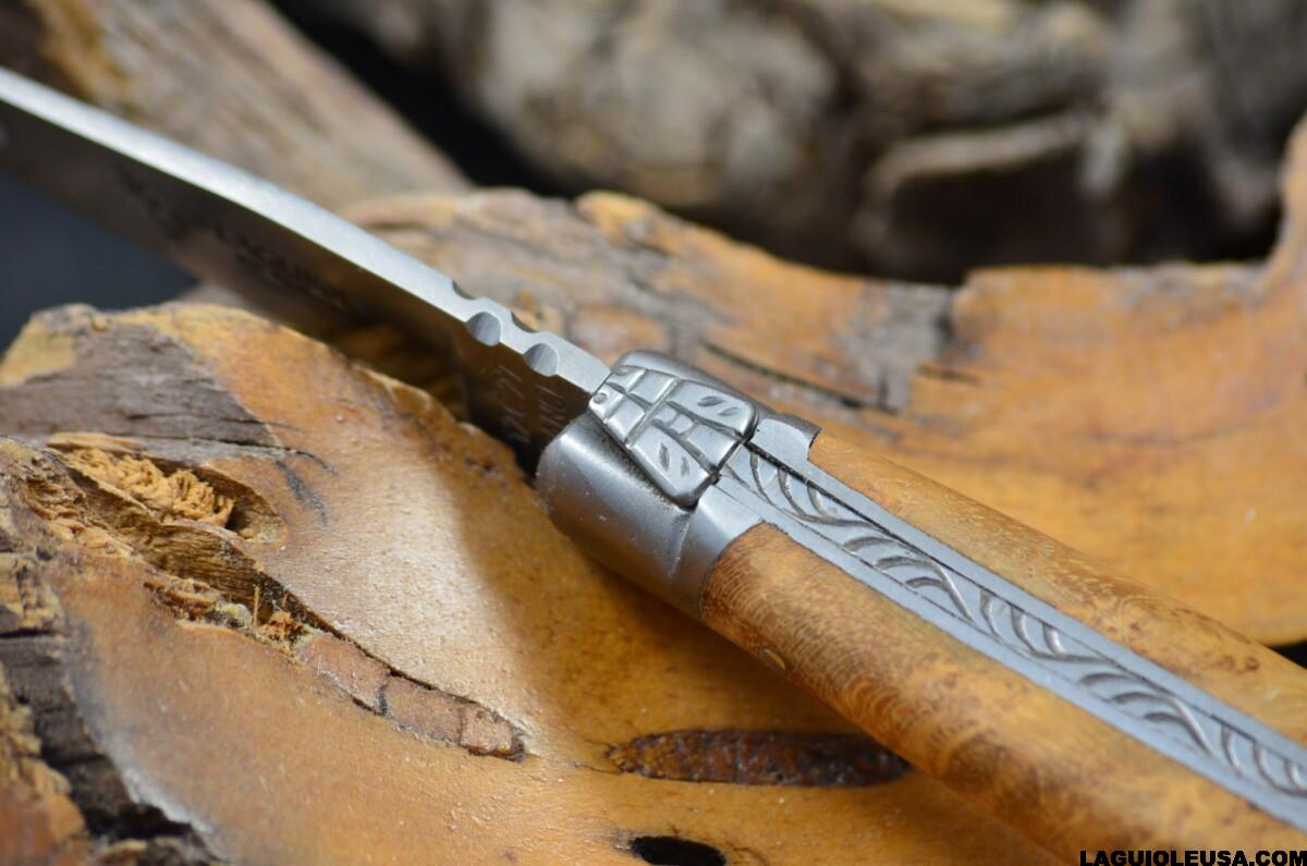 Teak Wood Handle, Single-plate, Laguiole en Aubrac Folding knife - Image 5