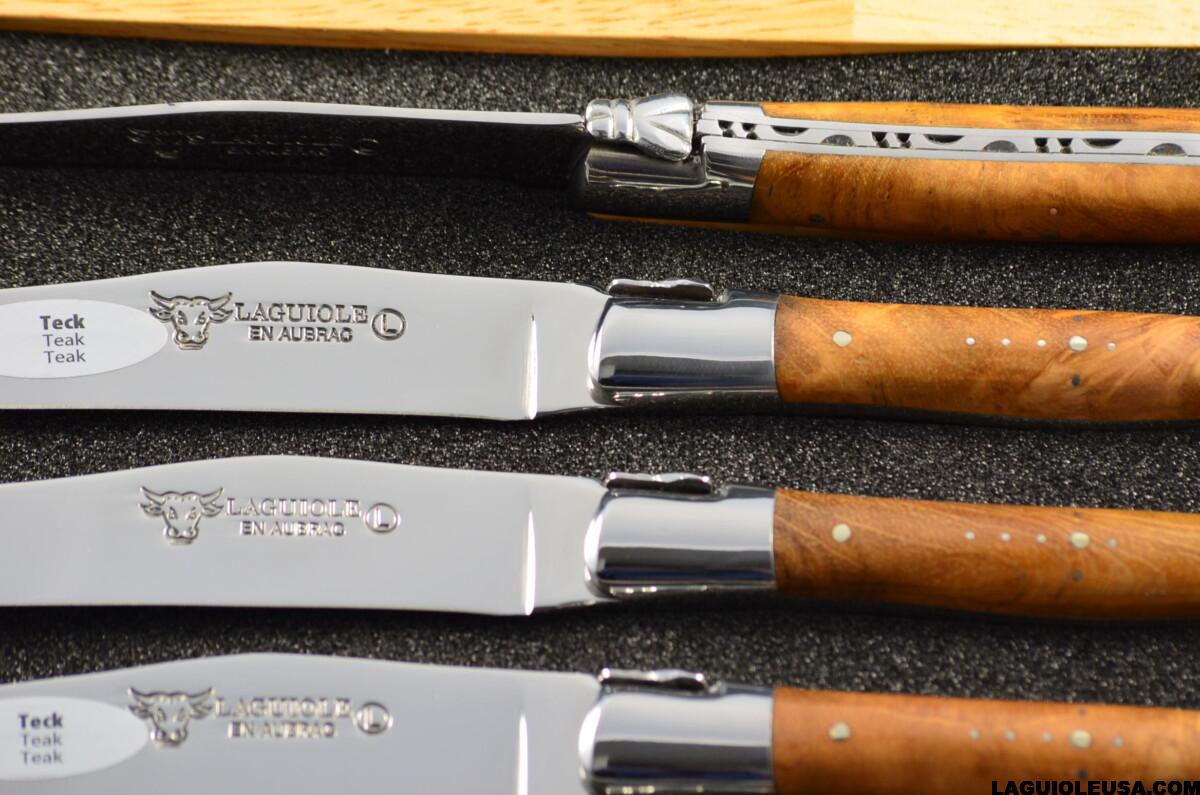 Teak Wood Handle , Laguiole en Aubrac 6-piece Steak knife Set - Image 4