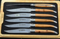 Juniper Wood Handle , Laguiole en Aubrac 6-piece Steak knife Set