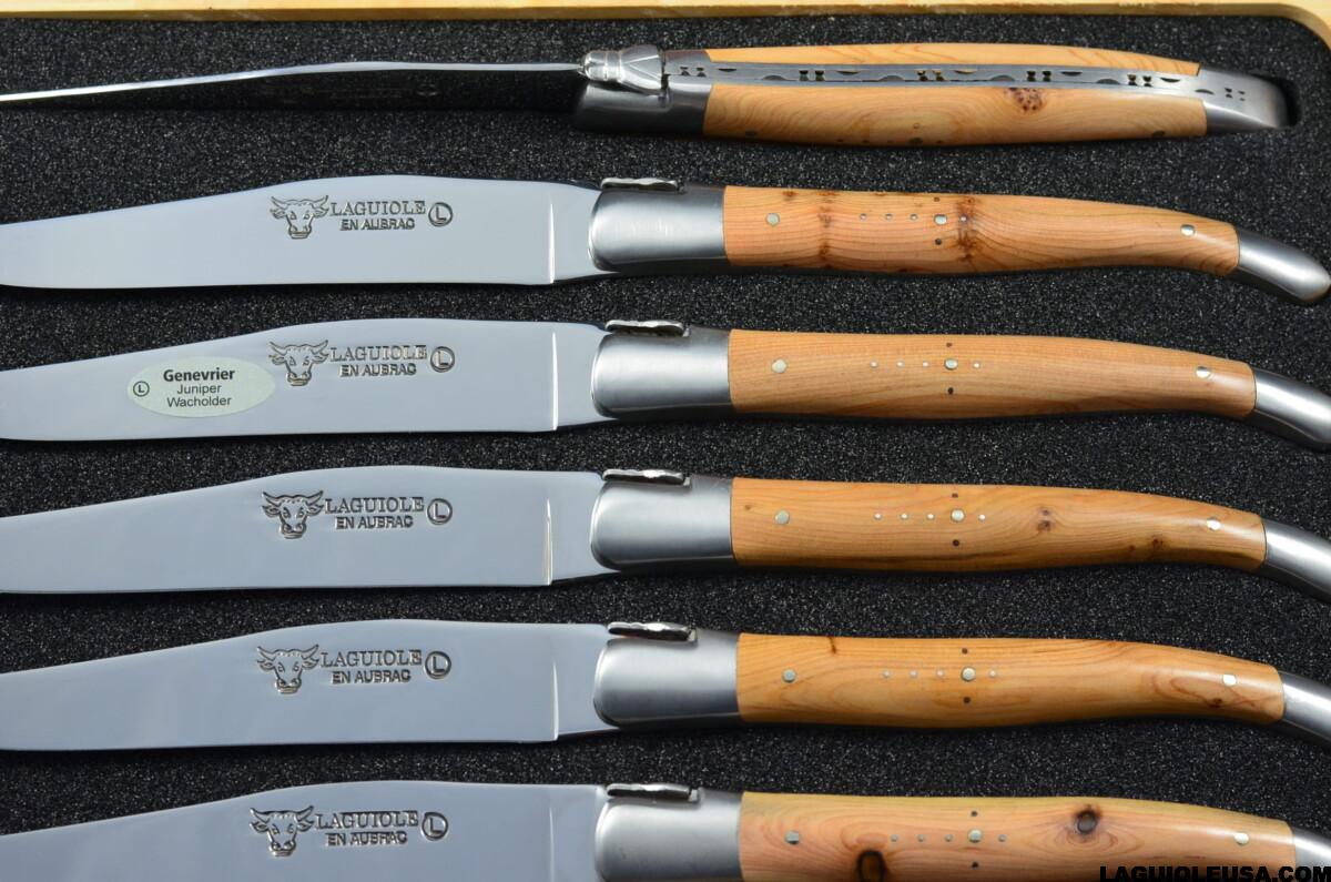 Juniper Wood Handle , Laguiole en Aubrac 6-piece Steak knife Set - Image 4