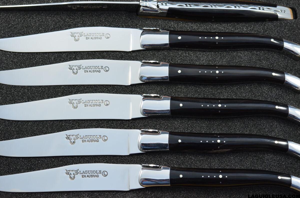 African Water Buffalo horn Handle , Laguiole en Aubrac 6-piece Steak knife Set - Image 3
