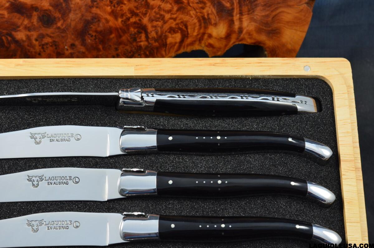 African Water Buffalo horn Handle , Laguiole en Aubrac 6-piece Steak knife Set - Image 6