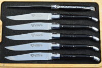 African Water Buffalo horn Handle , Laguiole en Aubrac 6-piece Steak knife Set
